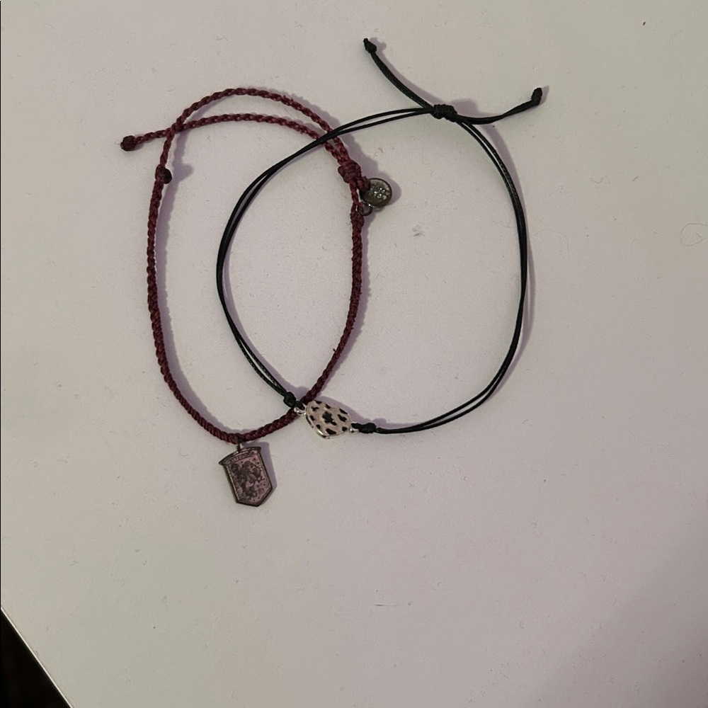 Red and Black Adjustable Bracelets Set
